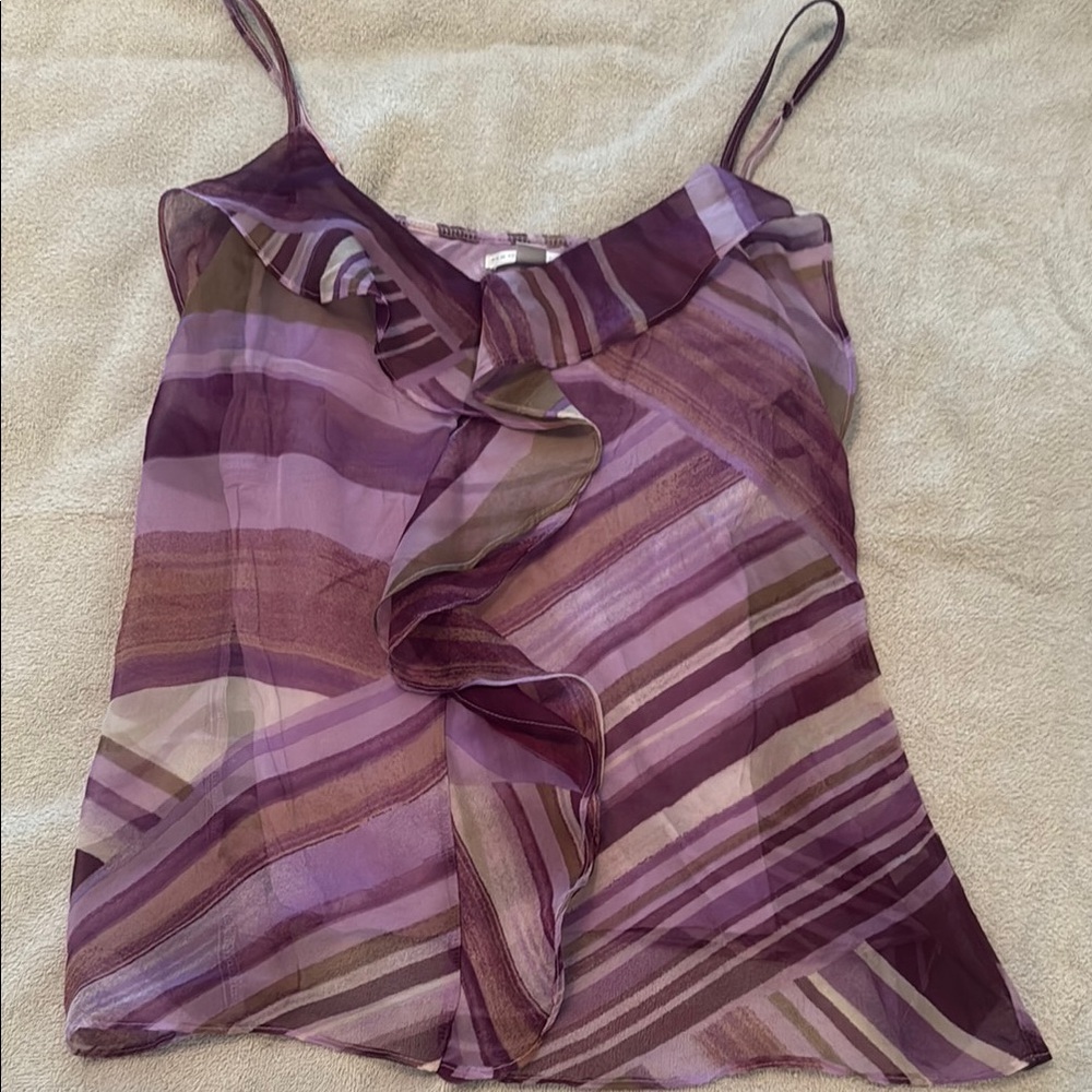 New York & Company Purple Striped Camisole